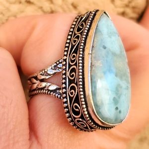 New Larimar 925 Silver Ring.